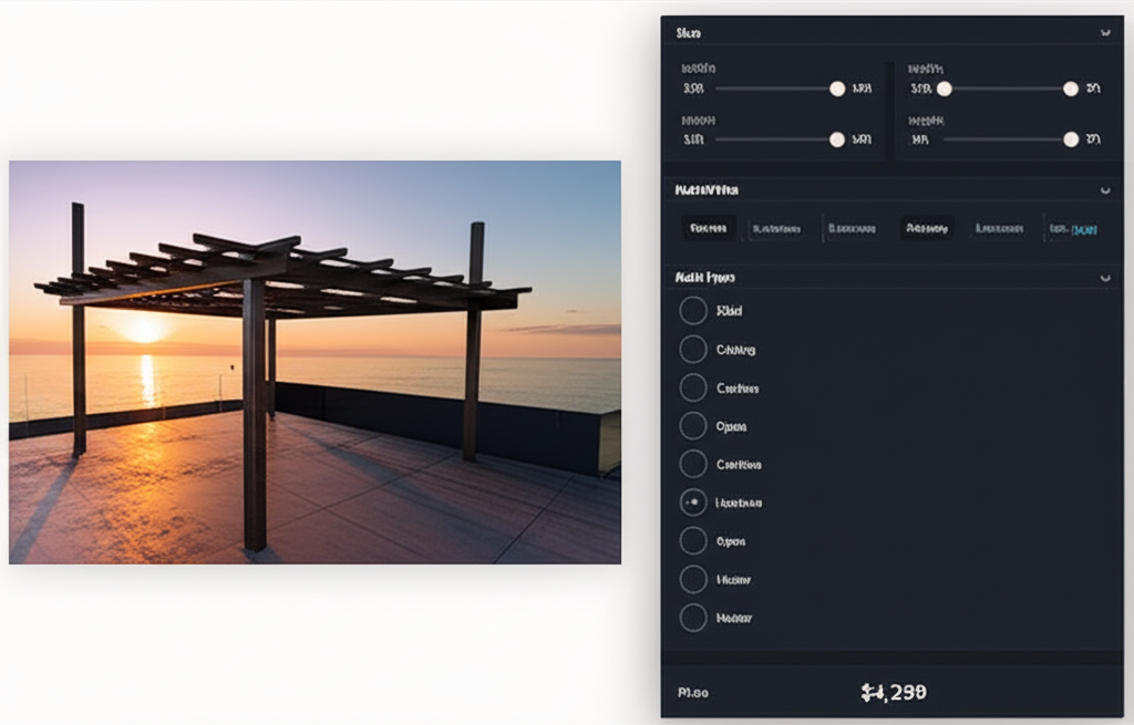 3D Pergola Configurator Interface